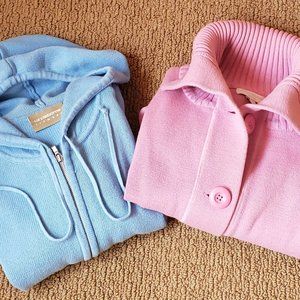 Set of Blue Liz Claiborne and Pink Charter Club sweater.